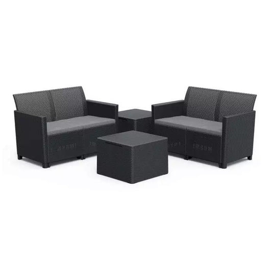 Keter Conjunto 2 Sofás + 2 Mesas Contenedores