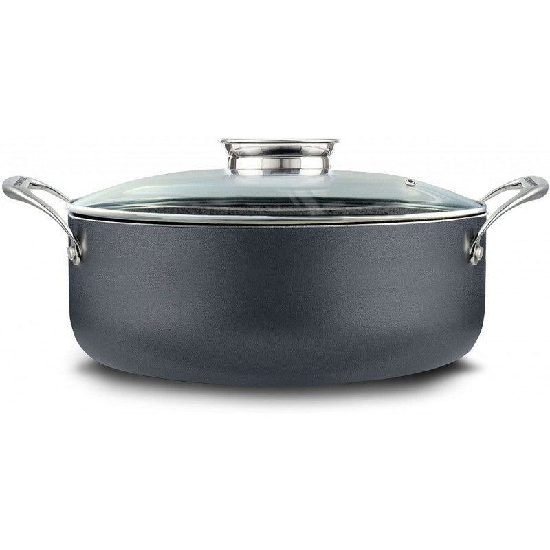 Cacerola ovalada con tapa de cristal INVICTUM PROFESSIONAL diámetro 32x h26 cm
