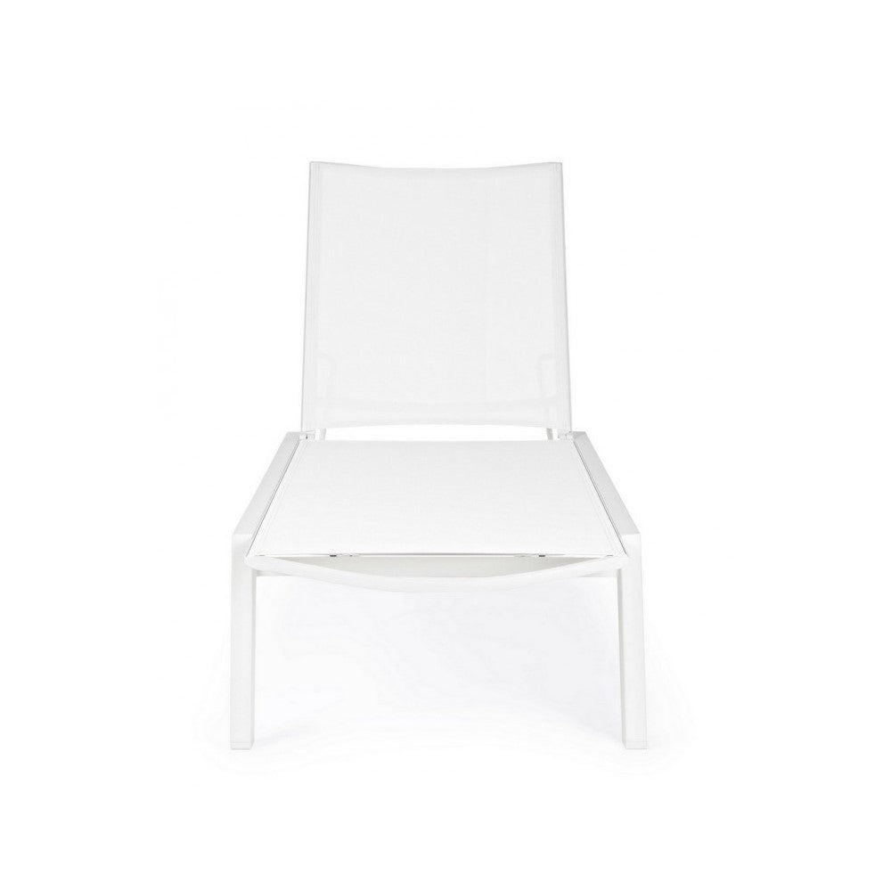 Tumbona Cruise de aluminio con ruedas blancas.