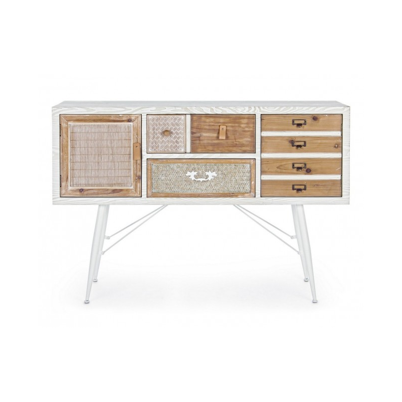 Aparador Eloise 2 puertas 2 cajones en madera natural 80h cm