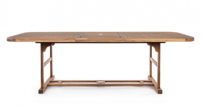 Mesa de exterior extensible Noemí de madera 180-240x100x h 74cm