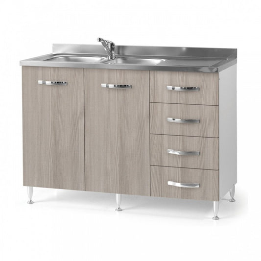 Bajo fregadero para cocina olmo 2 puertas con cajón derecho 120x50xH 85 cm