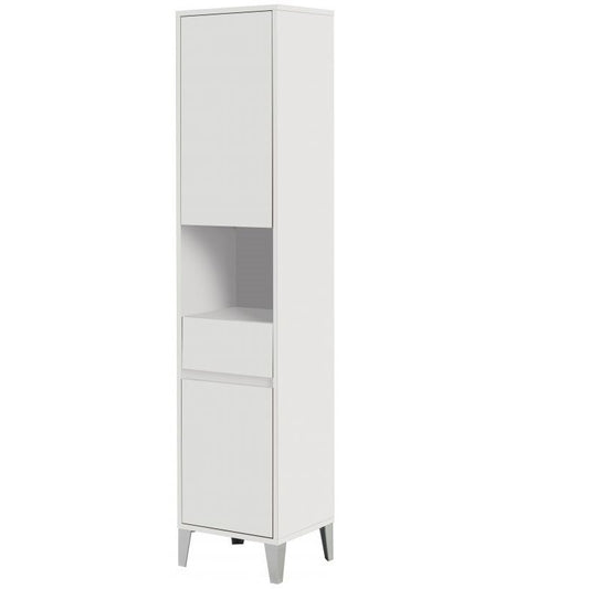Toallero blanco con dos puertas y cajón 40x35x h183 cm