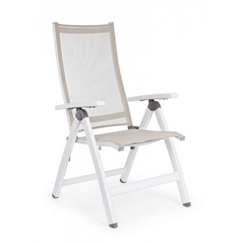 CRUISE Sillón plegable de exterior blanco 59x71x h 113 cm
