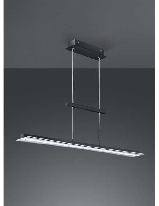 Suspensión moderna Smash Led regulable negro L100 cm Trio Lighting