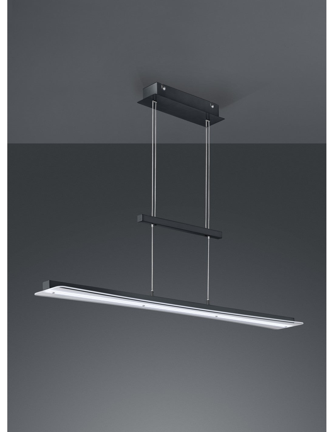Suspensión moderna Smash Led regulable negro L100 cm Trio Lighting