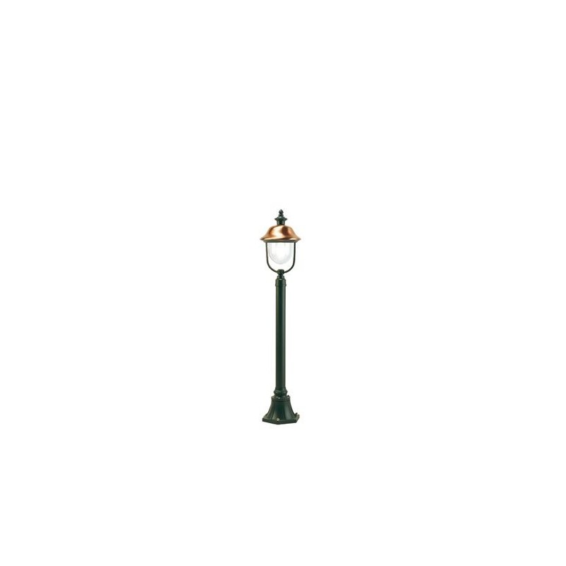 Farola de exterior con estructura de aluminio inyectado gris, 128 cm de altura