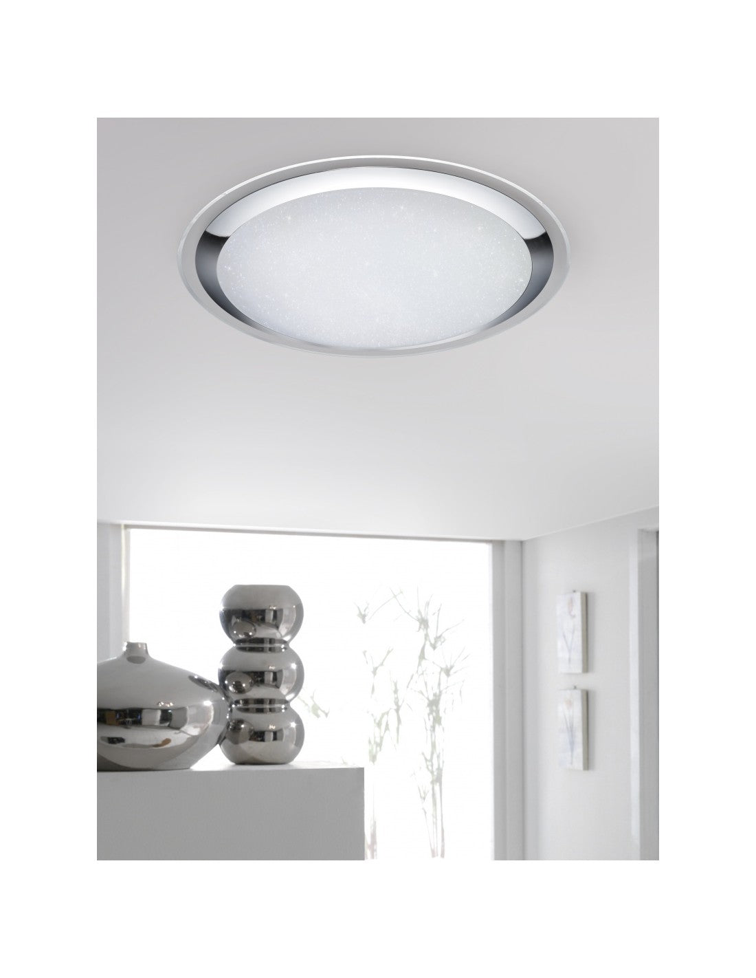 Lámpara de techo LED grande Dimmer Miko Glitter Ø85 cm Trio Lighting