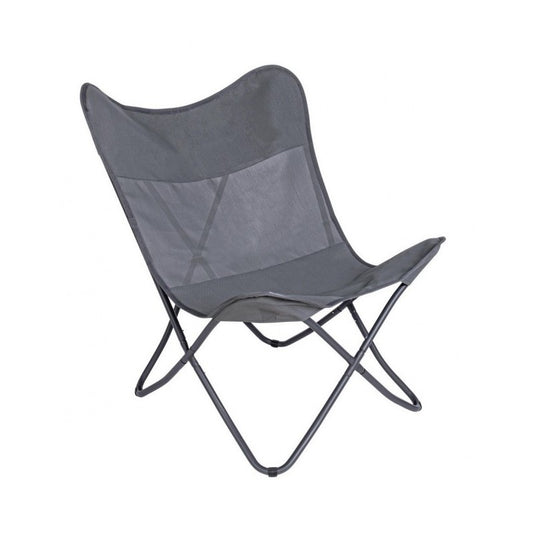 Sillón camping mariposa Gabicce gris 77,5x81x89h cm