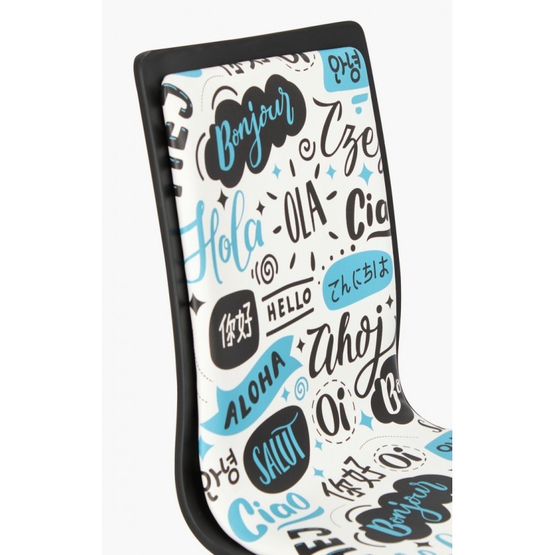 Silla de oficina Young Hello acero símil piel 42,5 x 40 x 87 cm