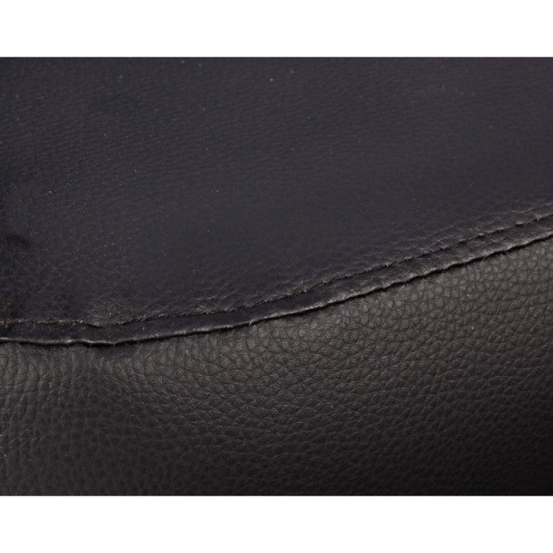 Sillón de piel sintética con puf extraíble Negro RITA 64,5x 59,5x h78 cm