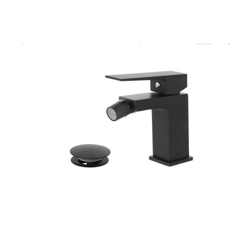 Mezclador de Bidé en Acero Serie QUATRA Negro Mate