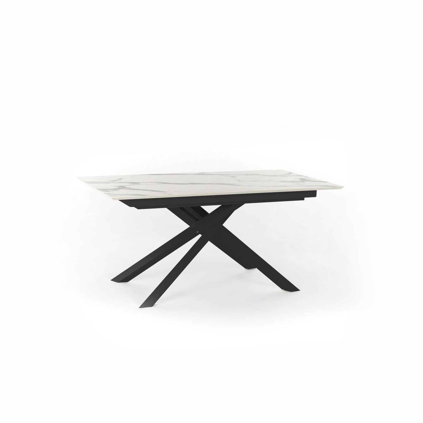 Mesa extensible con tapa de mármol calacatta 170/270x90x76h cm