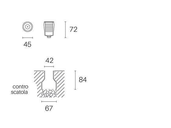 Calp.D.4,5 - Línea hangar acero 2,5W Led* 3000K