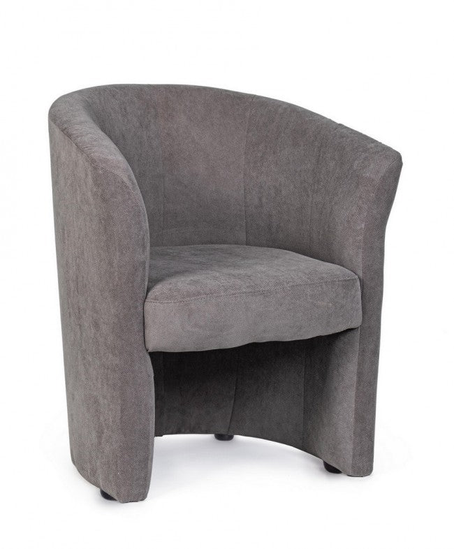 Sillón de madera y tela Gris Oscuro BELICE 64,5x63x h76 cm