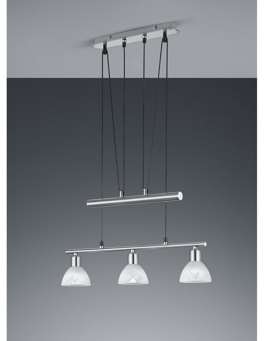 Suspensión arriba y abajo 3 luces Rocker Levisto Nichel Trio Lighting
