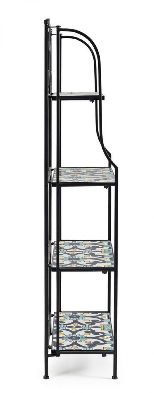 Librería plegable Positano 4 estantes en metal estilo country 57x28x133h cm