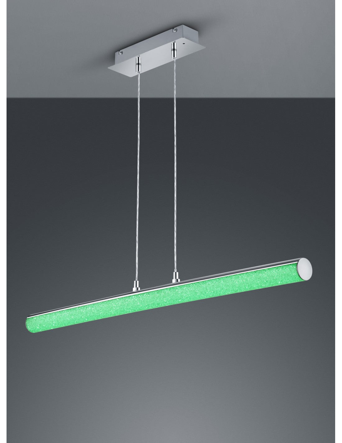 Iluminación moderna del trío de Leia del tubo LED RGBW del diseño de la suspensión del cromo