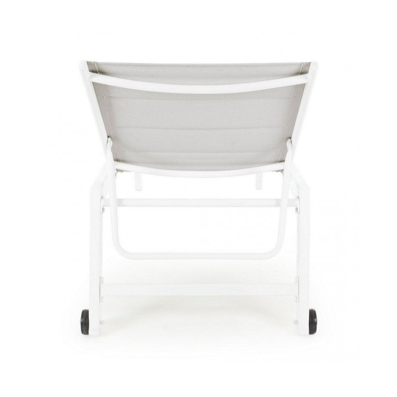 Cama alta Hilde de aluminio blanca con ruedas