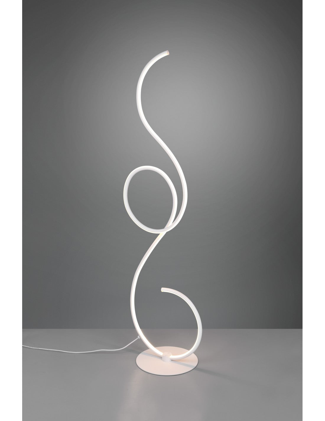 Lámpara de pie blanca moderna para sala de estar con atenuador LED Jive Trio Lighting