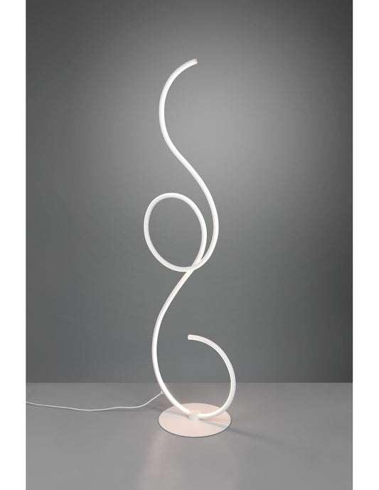 Lámpara de pie blanca moderna para sala de estar con atenuador LED Jive Trio Lighting
