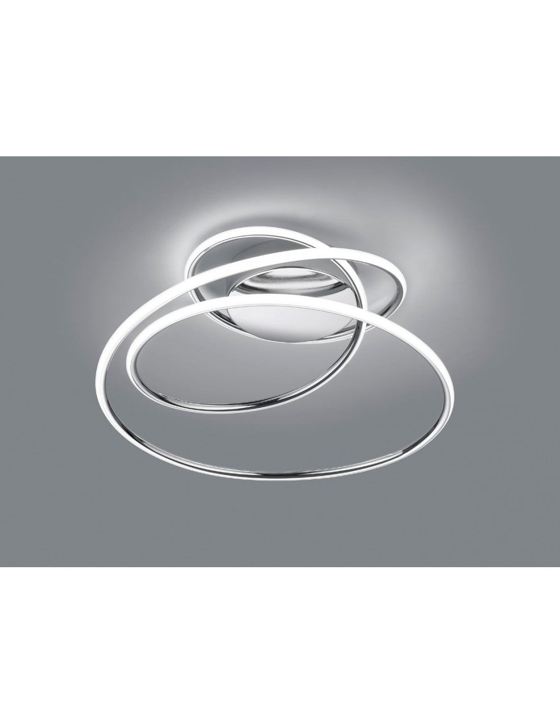 Lámpara de techo LED cromada Vortice con atenuador 4000k Bolonia Trio Lighting
