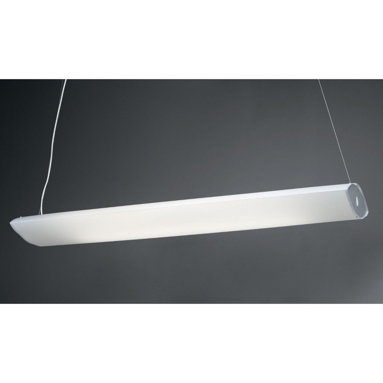 Suspensión LED integrada blanca en plástico cm. 157x42x13h