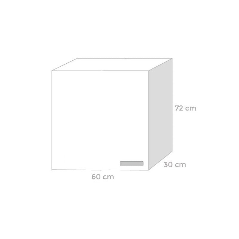 Mueble alto de cocina Fresno blanco 60x32xAl. 72 cm 1 puerta