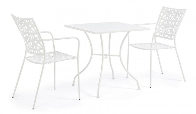 Mesa de acero Kelsie blanca 70x70 cm