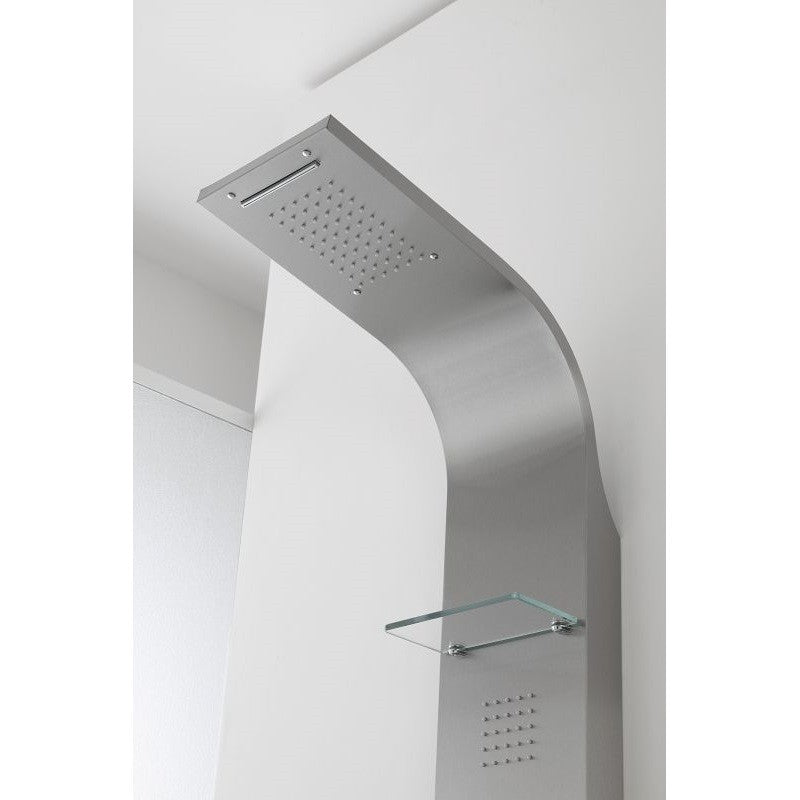 Columna de ducha de pared en acero satinado 22x45x h150 cm 