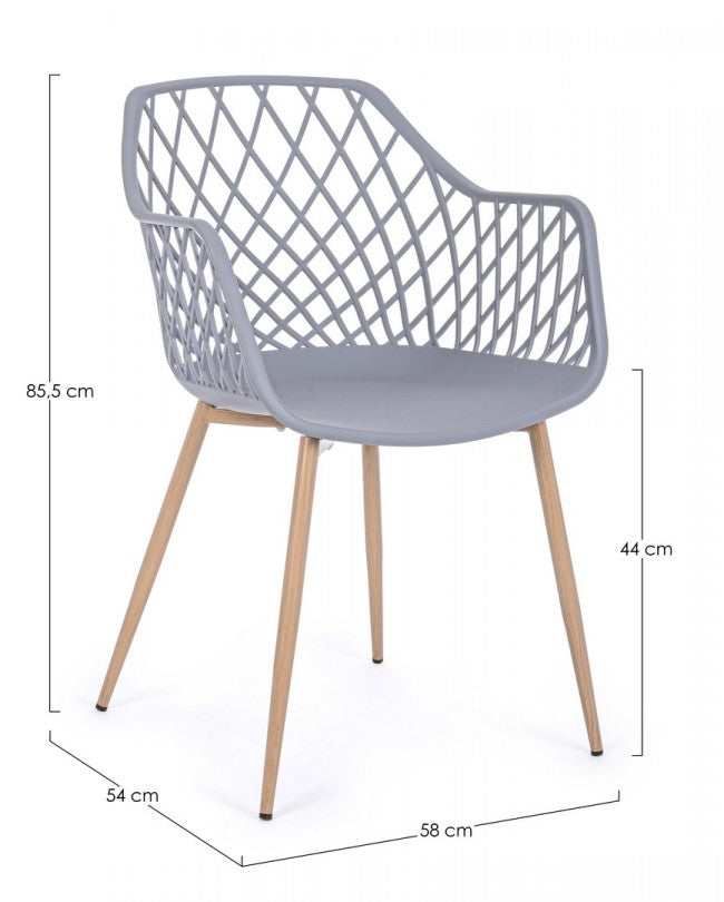 4x Silla Optik Gris