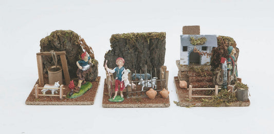 Pastor/Ortolana/Jugador Escena Disponibilidad Cm.14,5X14X15 3 Mod.Ass. Decoración navideña