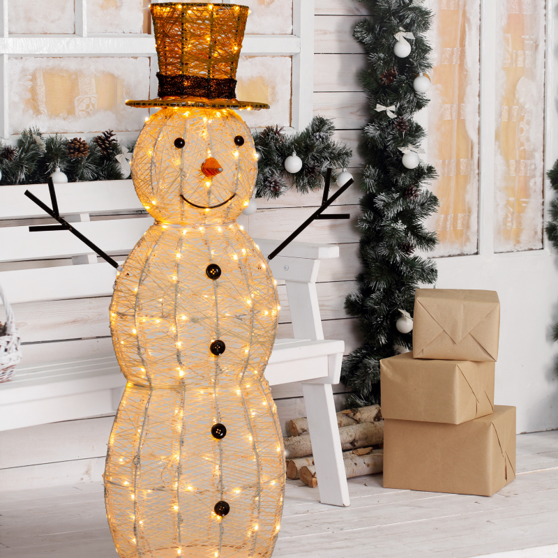 Muñeco de nieve LED 3D H105 cm Serie 220 LED