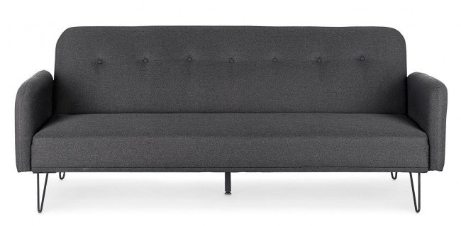 Sofá cama de tres plazas en tejido BRIDJET Negro 200x82x h81 cm