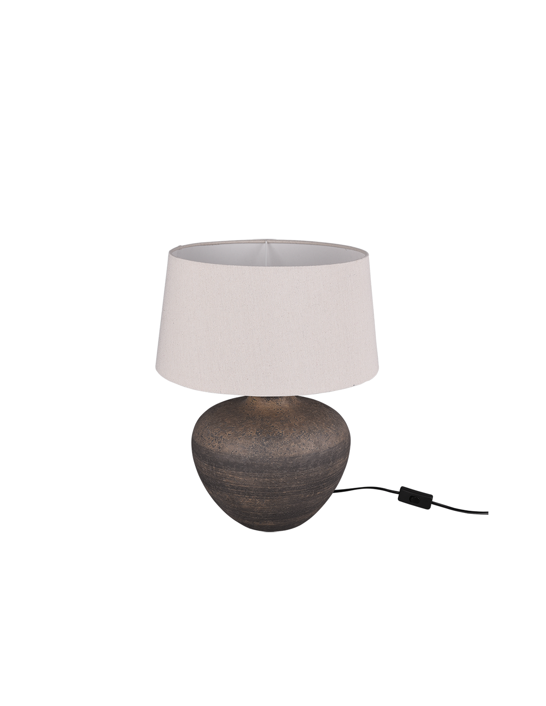 Lámpara de pie de cerámica con pantalla Lou Sand Ø38 cm Trio Lighting