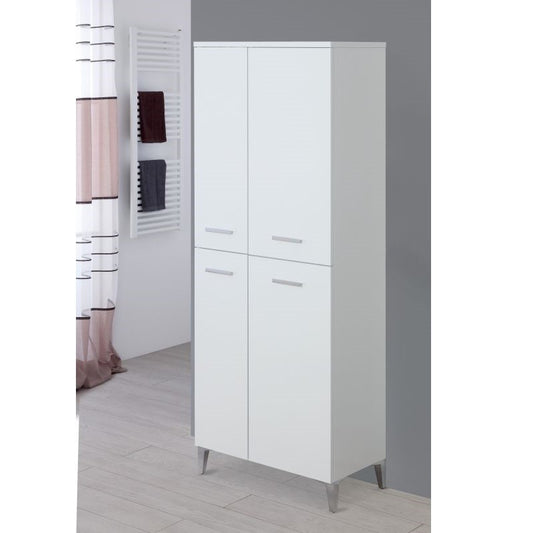 Armario zapatero blanco con cuatro puertas 60x34x h148,5 cm