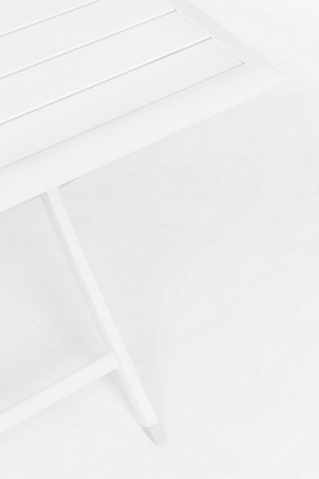 Mesa exterior plegable de aluminio ELIN blanco 70x70x h71 cm