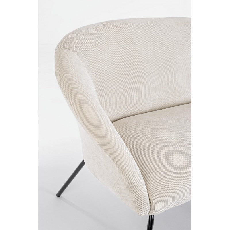 Aiko Velvet sofá acero terciopelo blanco 142 x 80 x 75 cm