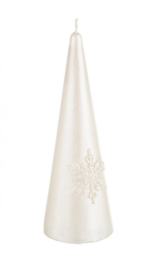 12x Vela cónica blanca perla Alt.15