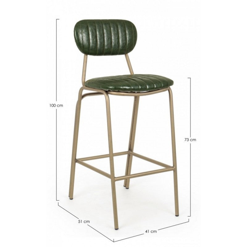 Taburete de bar Addy vintage verde oscuro 41x51x100h cm