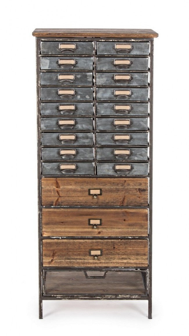 Cómoda OFFICINA en acero y madera 129,5h cm