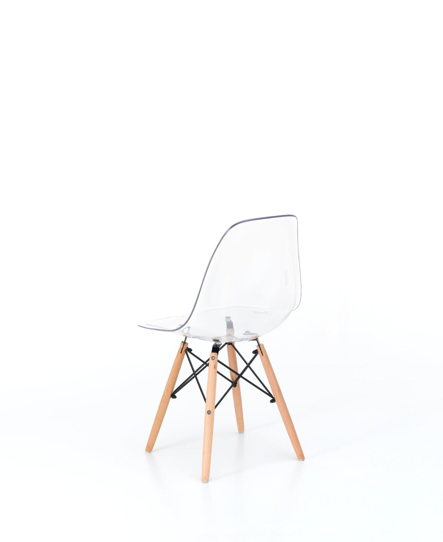 4x Silla de policarbonato y asiento de PVC blanco 47x46x82h cm