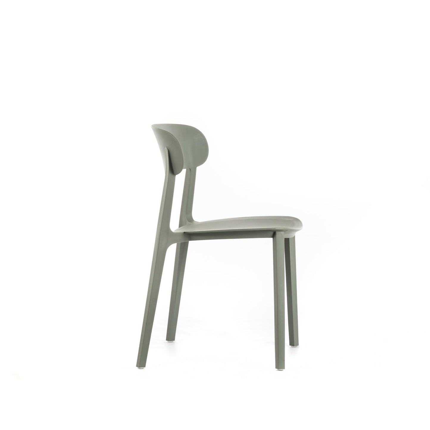 2x Silla de polipropileno gris claro 48x52x77,5h cm