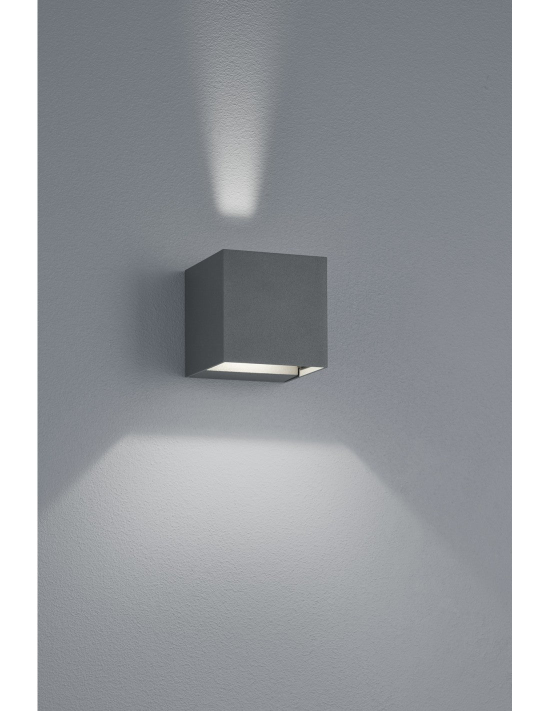 Aplique Cubo Antracita Doble Luz LED Adaja IP54 Trio Lighting