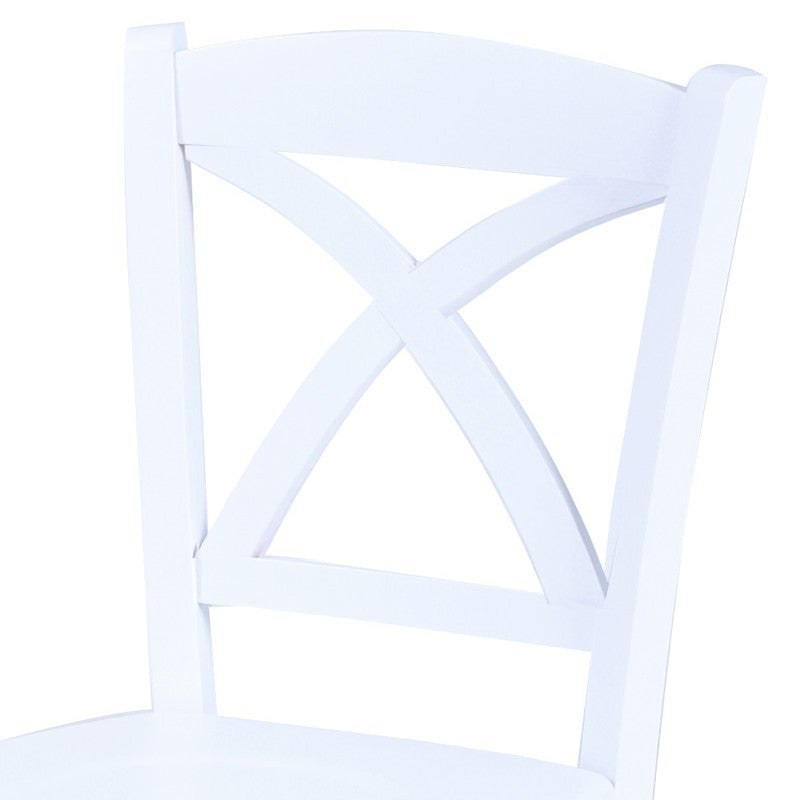 Silla de madera de haya blanca con asiento de contrachapado 45x45xh.89 cm