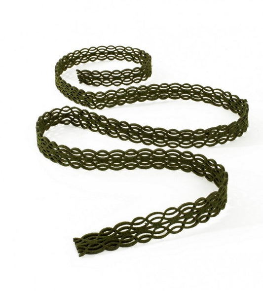 12x Cuerda Decorativa Fieltro Verde 150cm