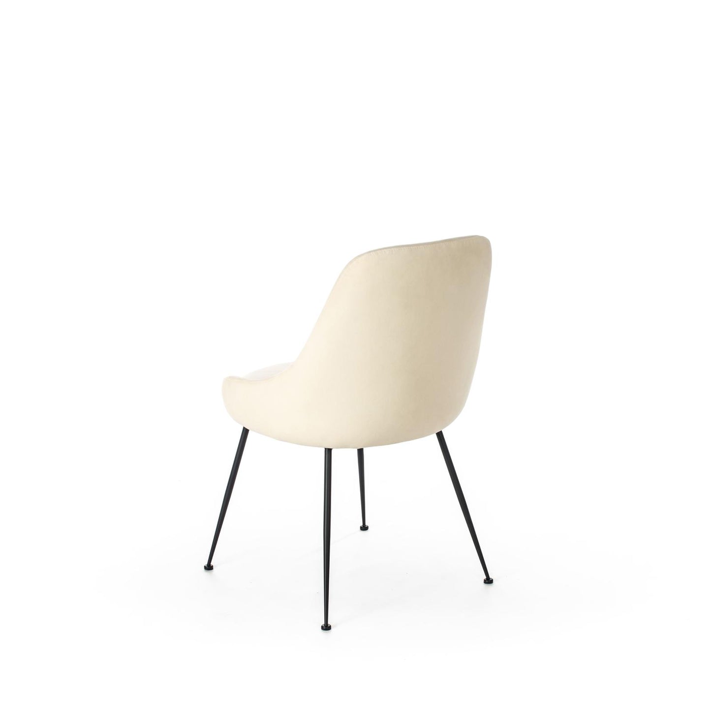 Silla de microfibra con asiento blanco y patas negras 48,5x49x5x80h cm