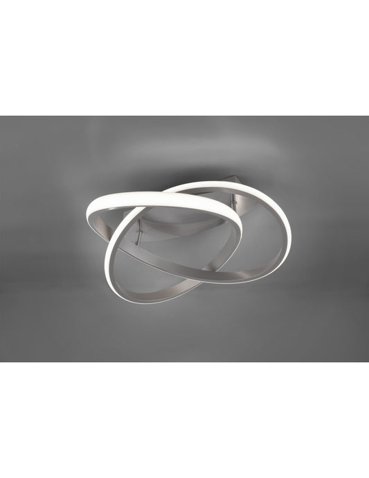 Course Plafón Níquel Espiral Led 18w Regulable Ø45 cm Trio Lighting