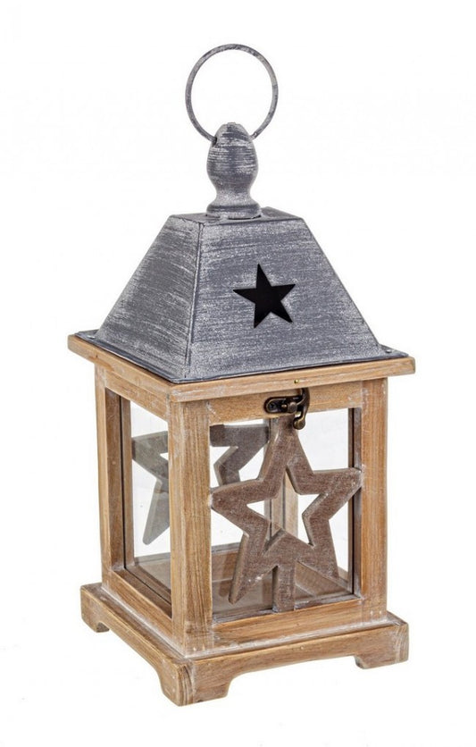 8x Farol de madera Alinka Nat C