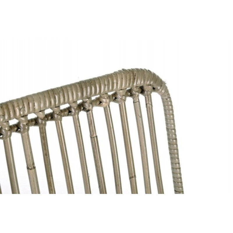 Silla de estilo moderno en acero y kubu Gris LUCILA 45x55x h85 cm